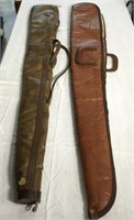 Two leather gun cases