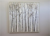 Stretch Canvas Textured Birch Frame Artwork