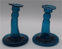 Wobbly Art Glass Candle Holders