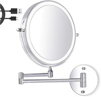 Amelar 8 Inch Wall Mounted Makeup Mirror USB