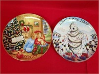 Two Avon Christmas Collector Plates