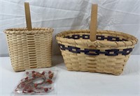 Two Woven Gathering Baskets w/ Decoration 

One