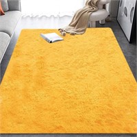 (4 x 5 ft - orange) FZCBY Area Rug Fluffy Carpet