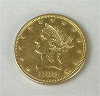 1881 Gold Liberty Head $10 Coin.