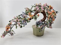 Asian Bonsai Tree w/ Glass Flowers