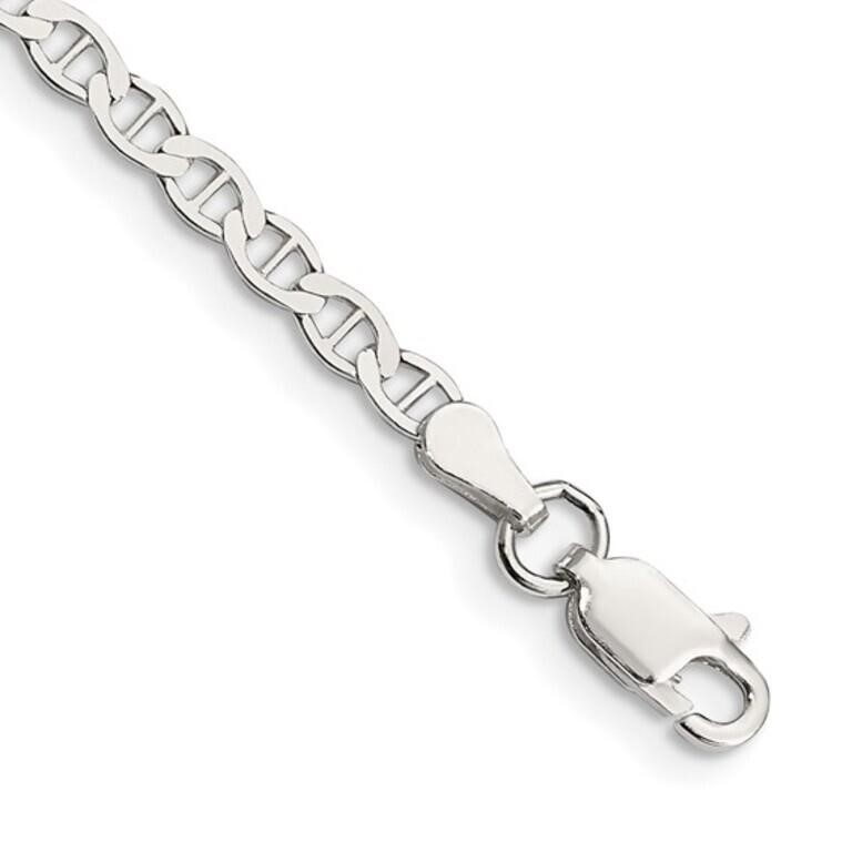 Sterling Silver Flat Anchor Chain Anklet