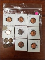 7 MISSTRIKE LINCOLN CENTS & 1895 INDIAN HEAD PENNY