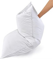 (N) 2 Pack White Goose Feather Bed Pillow - Soft 6