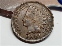 OF) Full Liberty 1901 Indian head penny
