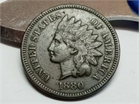 OF) Full Liberty 1880 Indian head penny