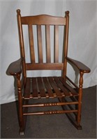 Slat rocker with removable needle point cushions