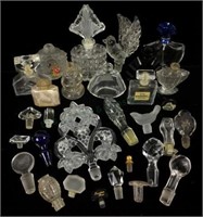 Vintage Glass Perfume Bottles, Crystal Stoppers