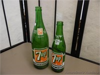 Vintage 7-Up Bottles, 12 oz & 1 Pint