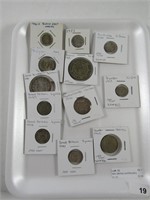 TRAY: BRITISH, AUSTRALIAN & OTHER SILVER COINS