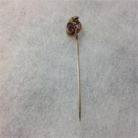 Serpentine Stick Pin - 10kt Gold