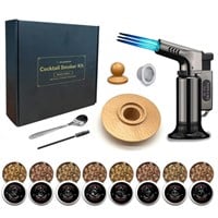 Cocktail Smoker Kit - with 3 Nozzle Torch, 8 Wood