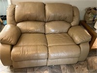 Leather Style Double Reclining Loveseat