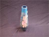 10 3/4" iridescent art glass vase signed