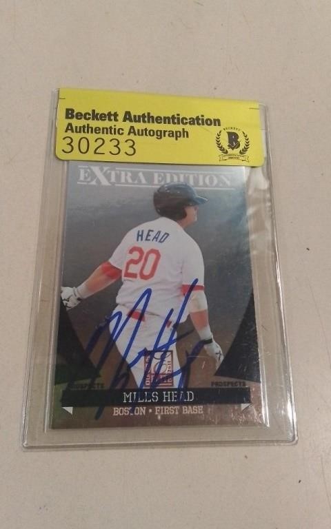 Certified Signed Miles Head Baseball Card