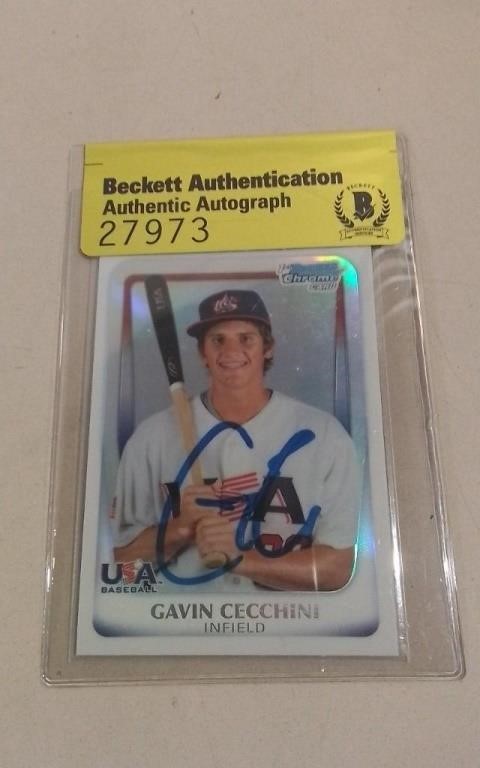 Certified Signed Gavin Ceccnini Baseball Card