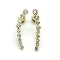 Gold plated Sil CZ(1.6ct) Earrings
