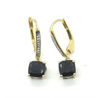 Gold plated Sil Blue Sapphire (1.8ct) Earrings
