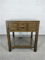 Solid Wood One Drawer One Shelf End Table