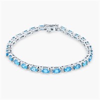 14K WHITE GOLD 8.84CT AQUAMARINE 0.26CT DIAMOND BR