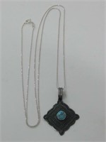 Sterling Silver Turquoise Harold Joe Necklace