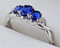 .925 Blue Gemstone Ring