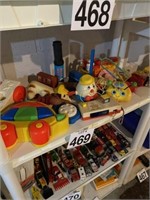 Shelf lot of toys
