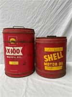 Shell 4 & 5 gallon oil drums