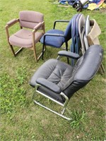 8 various Chairs 5 Folding 3 Regular