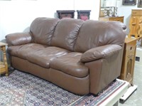 PALLISER COGNAC LEATHER 3 SEAT SOFA