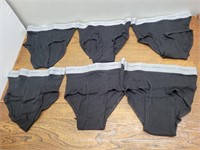 NEW Hanes 6 Boys Black Brief's