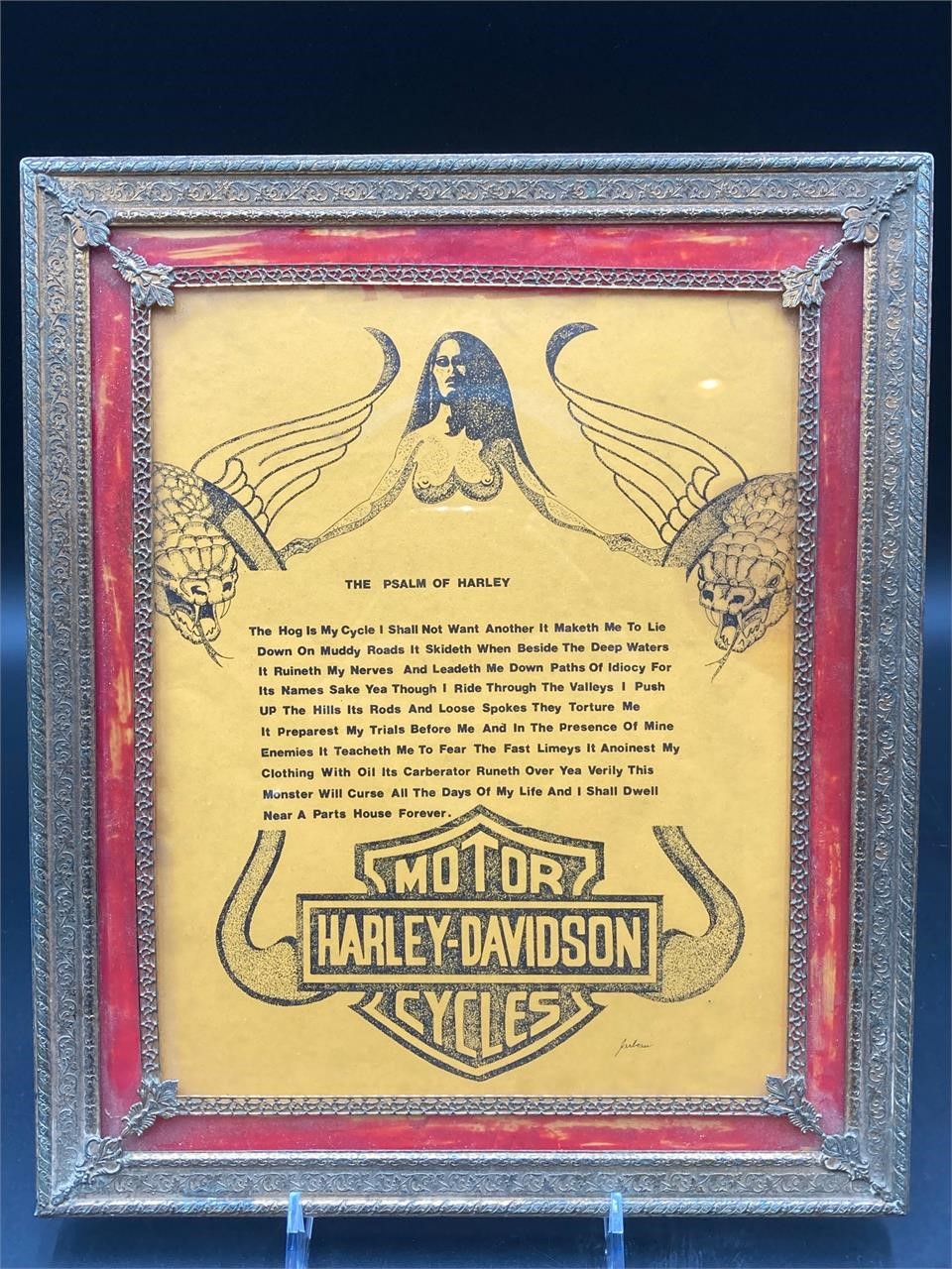 Framed “The Psalm Of Harley”