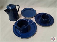 Blue Enamel. Soup bowls (296). Dinner (177). Pitch