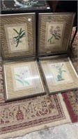 Four Floral Framed Prints
