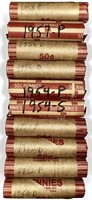 (10) Rolls 1950's Wheat Cent Penny Lot