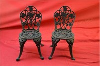 (2) Miniature Cast Iron Chairs