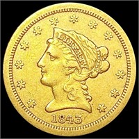 1843-O $2.50 Gold Quarter Eagle LIGHTLY