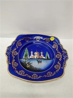 Lovely Cobalt hand painted plate, made in england