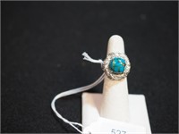 Sterling and turquoise ring , size 5