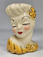 VINTAGE LADY HEAD VASE