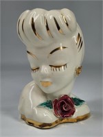 VINTAGE LADY HEAD GLAMOUR GIRL VASE