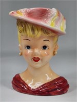 VINTAGE LADY HEAD VASE