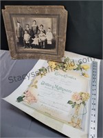 1920 Marriage Lic & Old Photo