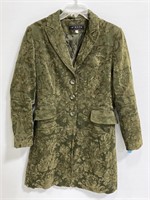 Ladies Giacca brand olive green velour jacket
