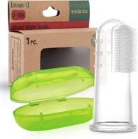 2 Pack haakaa Silicone Baby Finger Toothbrush Set,