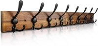 Coat Rack Wall Mount 31.5' with 8 Hooks Brown
